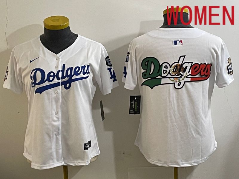 Women Los Angeles Dodgers Blank White Game 2024 Nike MLB Jersey style 112122